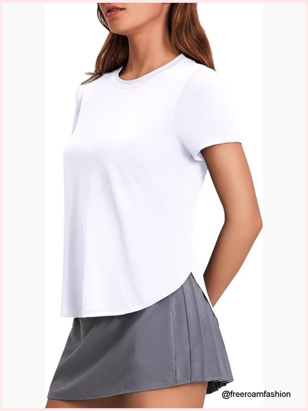 UPF 50+ Workout Top, Side Slits, Loose Fit, Short Sleeve, Quick Dry
